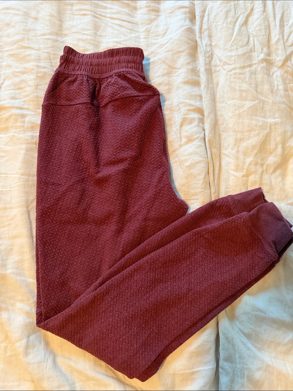 lululemon athletica Men's Burgundy Textured Jogger Pants